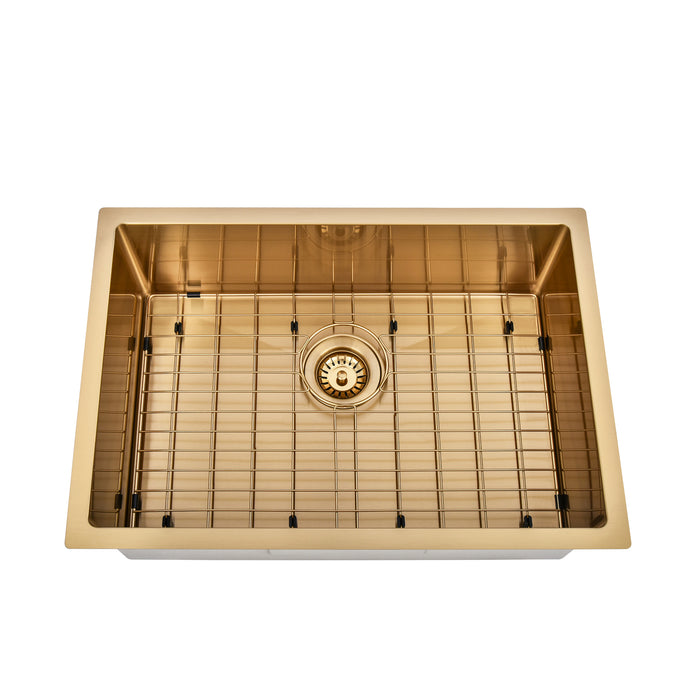 Brushed Gold 650 x 450 x 230mm Kitchen & Laundry Sink - Acqua Bathrooms