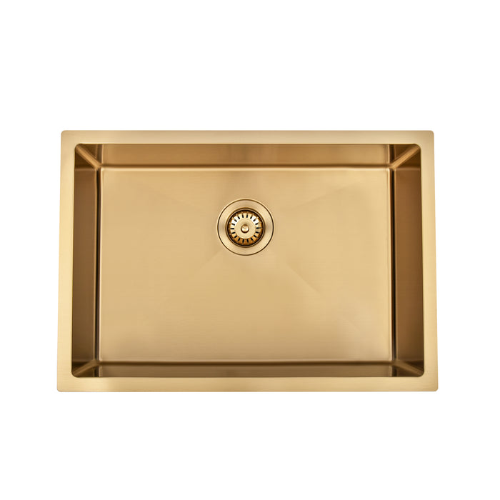 Brushed Gold 650 x 450 x 230mm Kitchen & Laundry Sink - Acqua Bathrooms