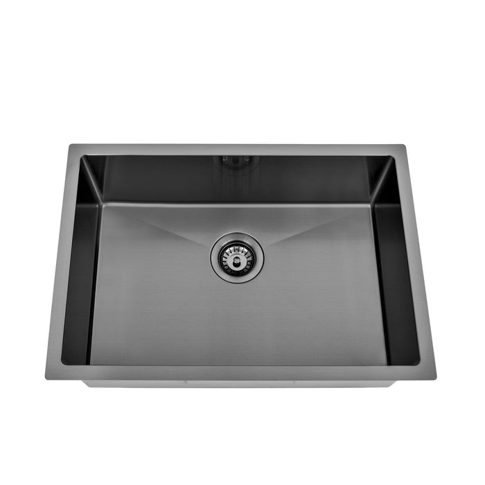 Brushed Gun Metal 650 x 450 x 230mm Kitchen & Laundry Sink - Acqua Bathrooms