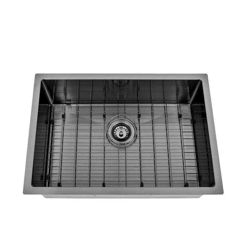 Brushed Gun Metal 650 x 450 x 230mm Kitchen & Laundry Sink - Acqua Bathrooms