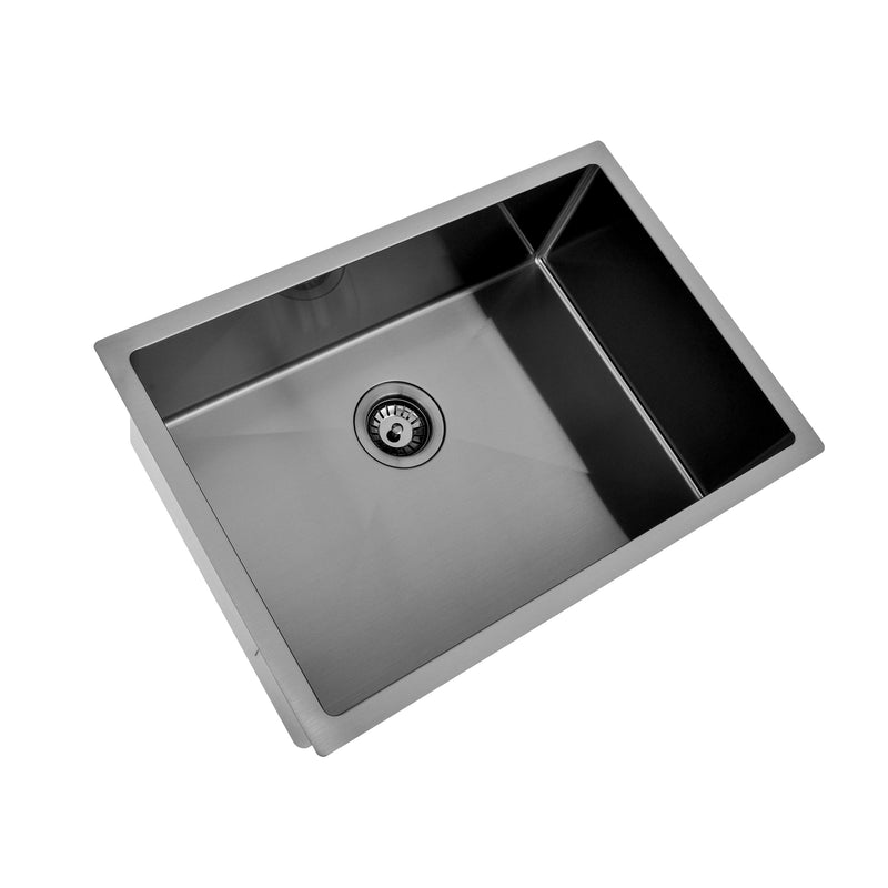 Brushed Gun Metal 650 x 450 x 230mm Kitchen & Laundry Sink - Acqua Bathrooms