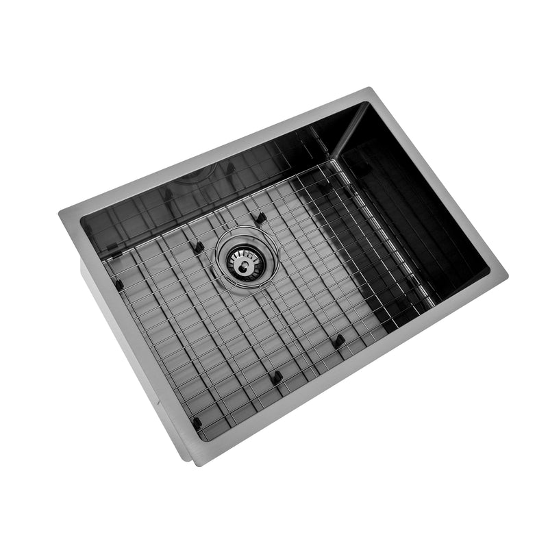 Brushed Gun Metal 650 x 450 x 230mm Kitchen & Laundry Sink - Acqua Bathrooms