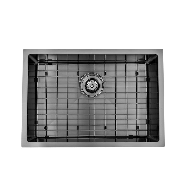 Brushed Gun Metal 650 x 450 x 230mm Kitchen & Laundry Sink - Acqua Bathrooms