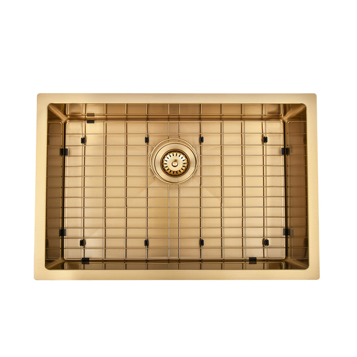 Brushed Gold 700 x 450 x 230mm Kitchen & Laundry Sink - Acqua Bathrooms