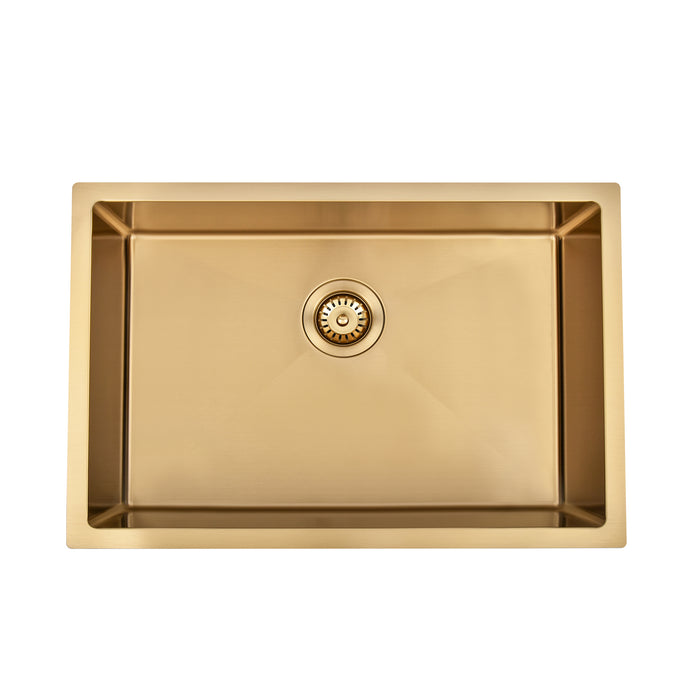 Brushed Gold 700 x 450 x 230mm Kitchen & Laundry Sink - Acqua Bathrooms