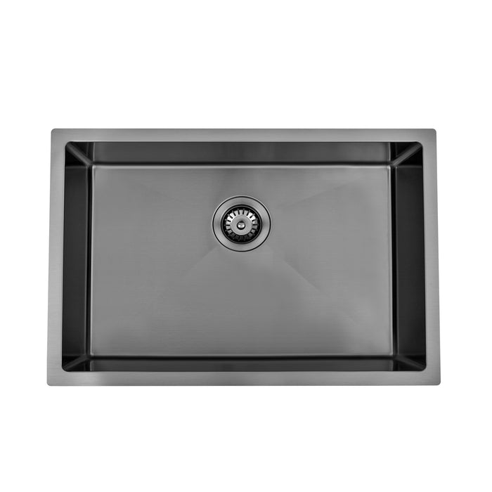 Brushed Gun Metal 700 x 450 x 230mm Kitchen & Laundry Sink - Acqua Bathrooms