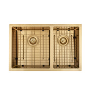 Brushed Gold 700 x 450 x 230mm 1 & 3/4 Double Bowl Kitchen Sink - Acqua Bathrooms