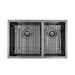 Brushed Gun Metal 700 x 450 x 230mm 1 & 3/4 Double Bowl Kitchen Sink - Acqua Bathrooms
