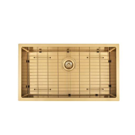 Brushed Gold 750 x 450 x 230mm Kitchen & Laundry Sink - Acqua Bathrooms