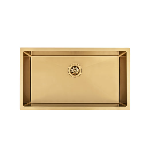Brushed Gold 750 x 450 x 230mm Kitchen & Laundry Sink - Acqua Bathrooms