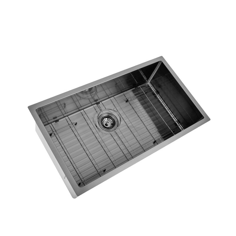 Brushed Gun Metal 750 x 450 x 230mm Kitchen & Laundry Sink - Acqua Bathrooms
