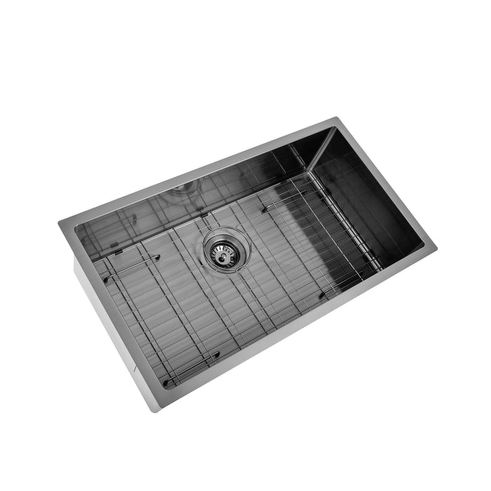 Brushed Gun Metal 750 x 450 x 230mm Kitchen & Laundry Sink - Acqua Bathrooms