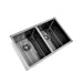 Brushed Gun Metal 750 x 450 x 230mm Double Bowl Kitchen Sink - Acqua Bathrooms