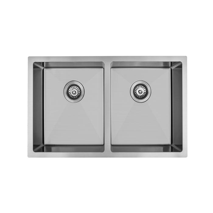750 x 450 x 230mm Double Bowl Kitchen Sink - Acqua Bathrooms