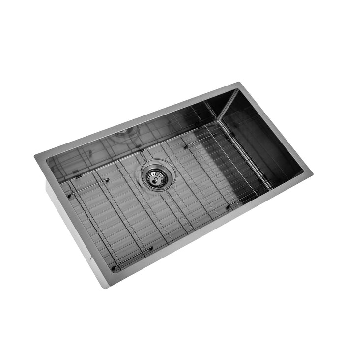 Brushed Gun Metal 800 x 450 x 230mm Kitchen & Laundry Sink - Acqua Bathrooms