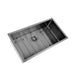 Brushed Gun Metal 800 x 450 x 230mm Kitchen & Laundry Sink - Acqua Bathrooms