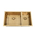 Brushed Gold 800 x 450 x 230mm 1 & 1/2 Double Bowl Kitchen Sink - Acqua Bathrooms