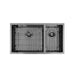 Brushed Gun Metal 800 x 450 x 230mm 1 & 1/2 Double Bowl Kitchen Sink - Acqua Bathrooms