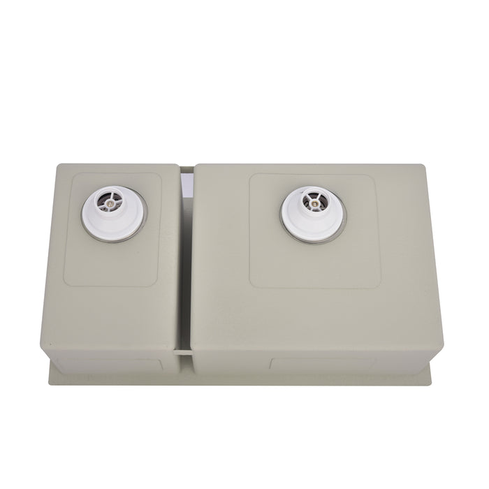 Brushed Gun Metal 800 x 450 x 230mm 1 & 1/2 Double Bowl Kitchen Sink - Acqua Bathrooms