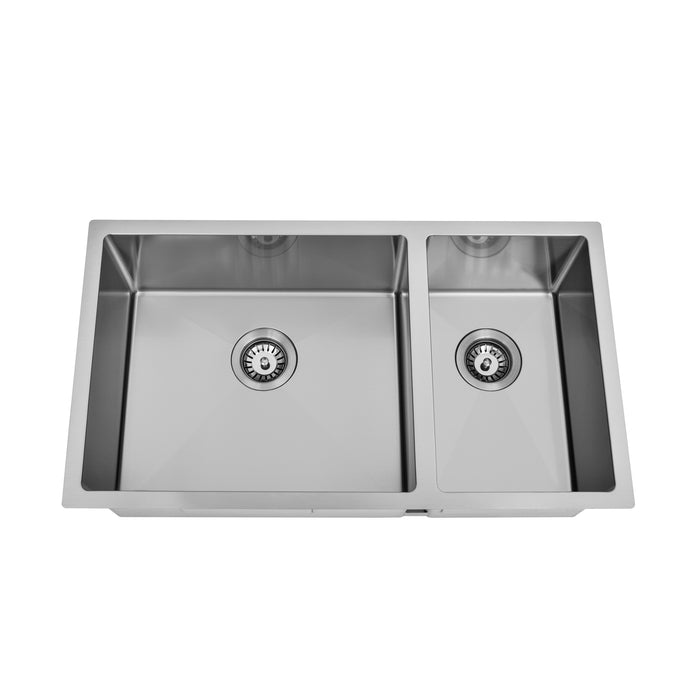 800 x 450 x 230mm 1 & 1/2 Double Bowl Kitchen Sink - Acqua Bathrooms