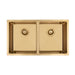 Brushed Gold 850 x 450 x 230mm Double Bowl Kitchen Sink - Acqua Bathrooms
