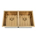 Brushed Gold 850 x 450 x 230mm Double Bowl Kitchen Sink - Acqua Bathrooms