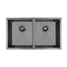 Brushed Gun Metal 850 x 450 x 230mm Double Bowl Kitchen Sink - Acqua Bathrooms