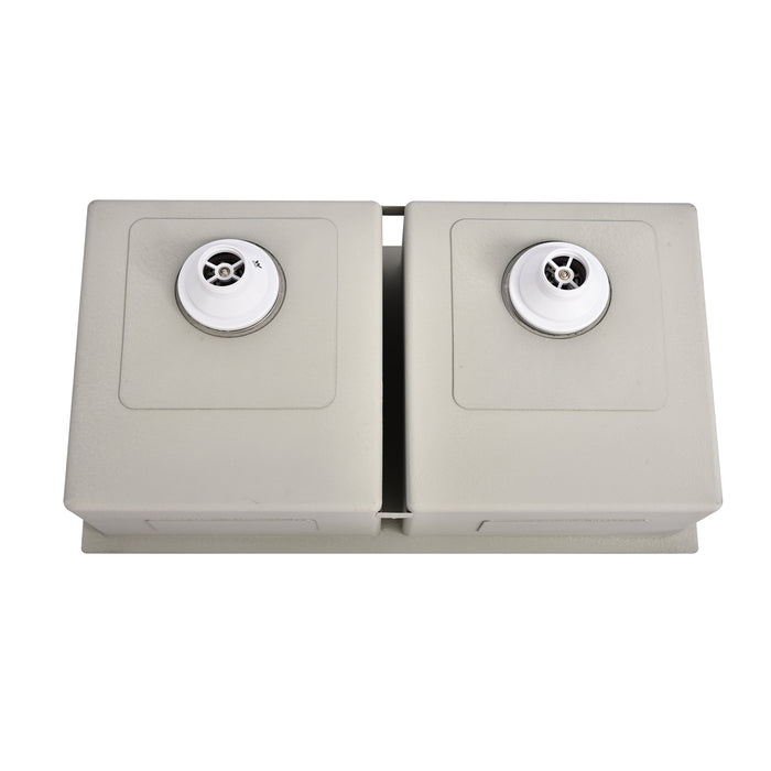 Brushed Gun Metal 850 x 450 x 230mm Double Bowl Kitchen Sink - Acqua Bathrooms