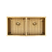 Brushed Gold 900 x 450 x 230mm Double Bowl Kitchen Sink - Acqua Bathrooms