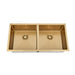 Brushed Gold 900 x 450 x 230mm Double Bowl Kitchen Sink - Acqua Bathrooms