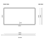 Curva Rectangle 1500 x 800 Brushed Gold Touchless LED Mirror  - Three Light Temperatures - Acqua Bathrooms