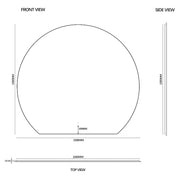 Cove Touchless 1500 x 1350 D Shape LED Mirror - Three Light Temperatures - Acqua Bathrooms