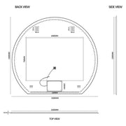 Cove Touchless 1500 x 1350 D Shape LED Mirror - Three Light Temperatures - Acqua Bathrooms