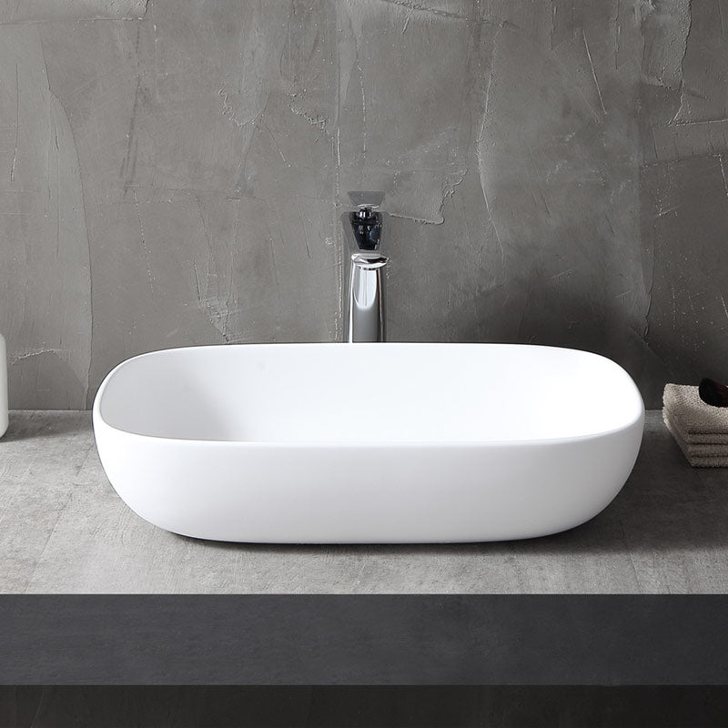 Sava 600mm Solid Surface Stone Above Counter Basin - Acqua Bathrooms