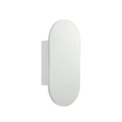 Pill Oval Matte White Shaving Cabinet By Indulge® - Acqua Bathrooms