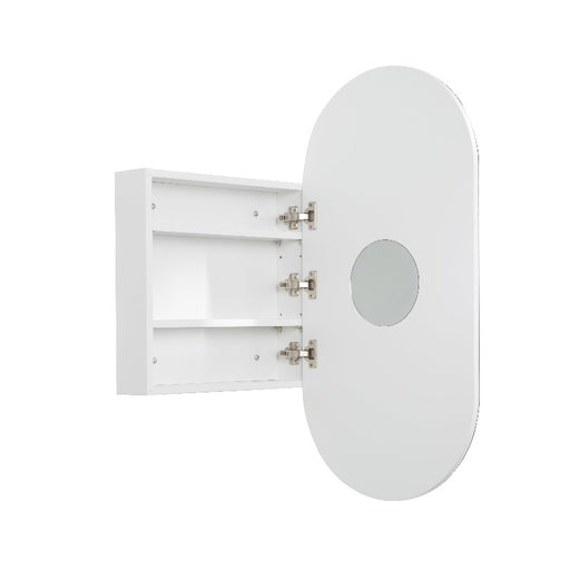 Pill Oval Matte White Shaving Cabinet By Indulge® - Acqua Bathrooms