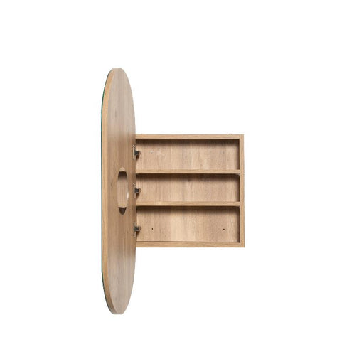 Pill Oval Natural Oak Shaving Cabinet By Indulge® - Acqua Bathrooms