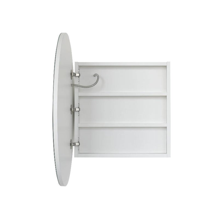 Round LED Matte White Shaving Cabinet - Indulge - Acqua Bathrooms