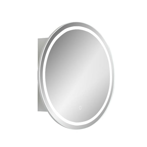Round LED Matte White Shaving Cabinet - Indulge - Acqua Bathrooms