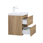 Sella 500mm Ensuite Natural Oak Wall Hung Vanity by Indulge® - Acqua Bathrooms