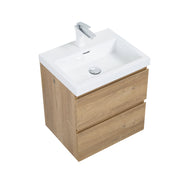 Sella 500mm Ensuite Natural Oak Wall Hung Vanity by Indulge® - Acqua Bathrooms