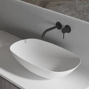 Serra 630mm Solid Surface Stone Oval Above Counter Basin - Acqua Bathrooms