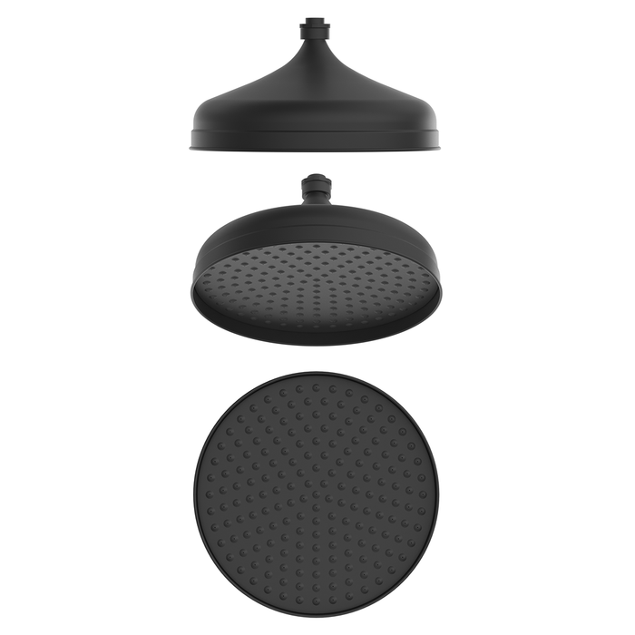 Mica Matte Black Heritage 300mm Shower Head