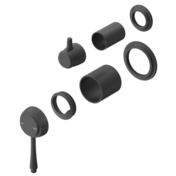 Mica Matte Black Heritage Shower Mixer Diverter - Trim Kit Only