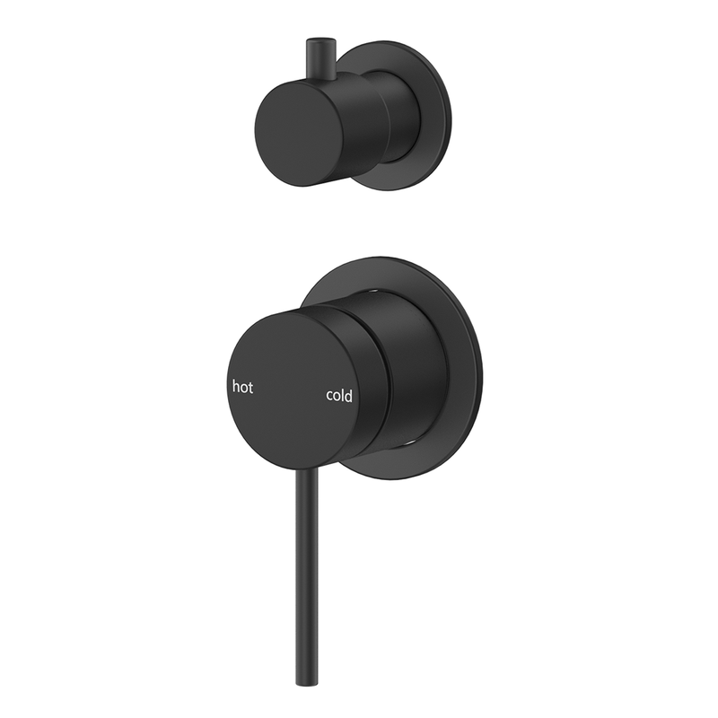 Mica Matte Black Shower Mixer Diverter - 2P - Trim Kit Only