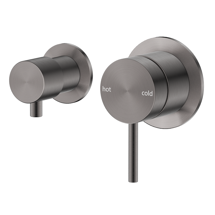 Mica Gun Metal Shower Mixer Diverter - Sideways - Trim Kit Only