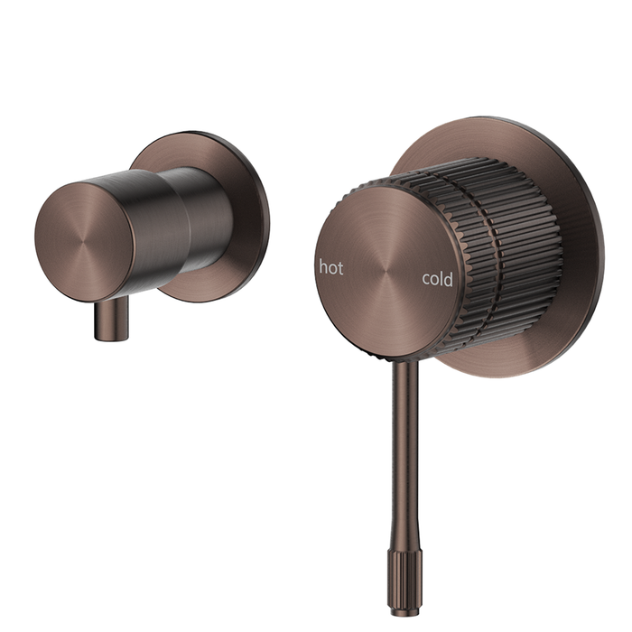 Mica Dusk Bronze Fluted Shower Mixer Diverter – Sideways