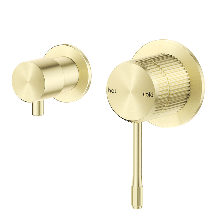 Mica French Gold Fluted Shower Mixer Diverter - Sideways