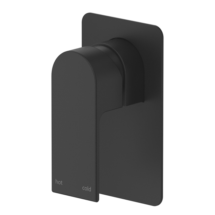 Beki Matte Black Shower Mixer - Square Plate - Trim Kit Only