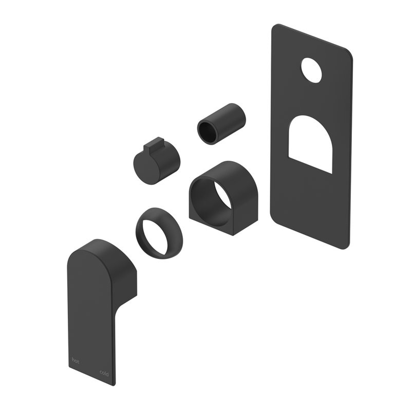 Beki Matte Black Shower Mixer Diverter - 1P - Trim Kit Only